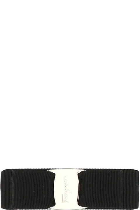 Belts for Women Ferragamo Black Fabric Hair Clip