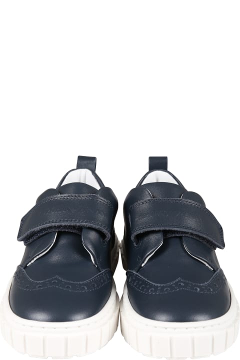 Emporio Armani Shoes for Boys Emporio Armani Blue Sneakers For Boy With Logo