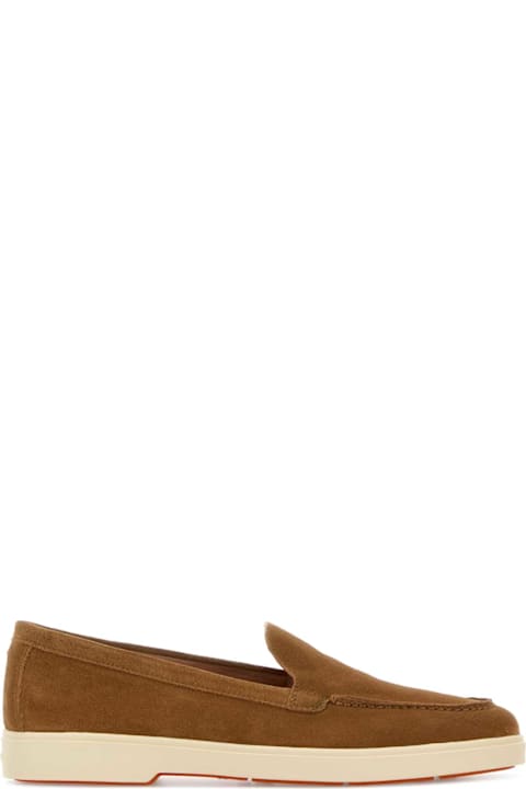 Santoni Camel Suede Yalta Loafers