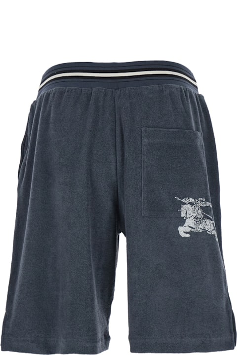 Burberry for Men Burberry 'towelling' Blue Bermuda Pants With Bicolor Elastic Waist With Ekd Patch And Ekd Print On The Rear In Cotton Man