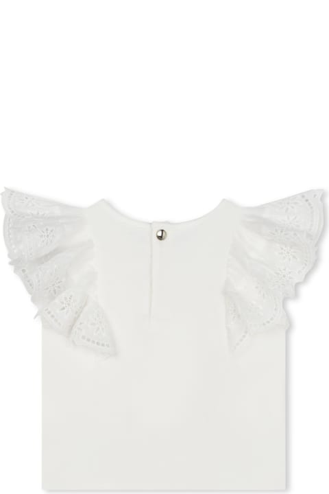ベビーボーイズ ChloéのTシャツ＆ポロシャツ Chloé White T-shirt For Baby Girl