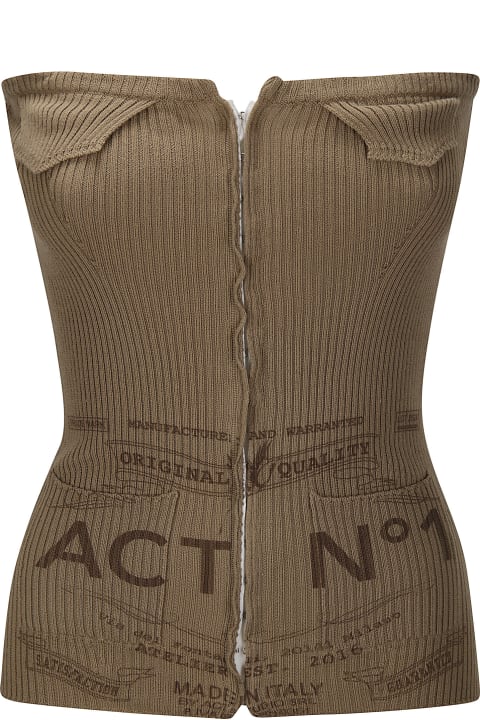 Act n.1 for Women Act n.1 Serigraphy Printed Knit Corset