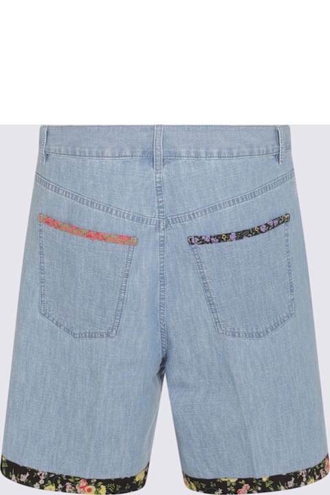 Valentino Clothing for Men Valentino Light Blue Cotton Shorts