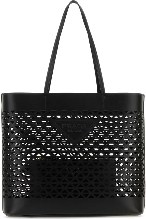 Bags for Women Prada Black Leather Shopping Bag
