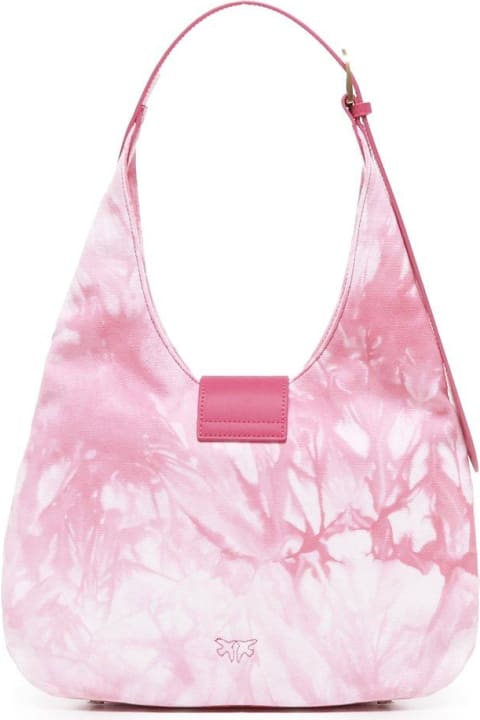 Totes for Women Pinko Abstract Printed Logo Detailed Shoulder Bag