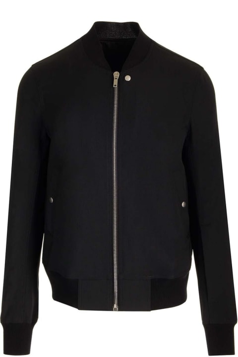 Rick Owens Coats & Jackets for Men Rick Owens Long Sleeved Zipped Bomber Jacket