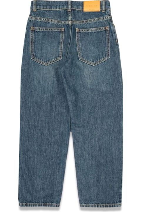 Sale for Kids Gucci Ju Pants Eco Washed Denim/ Dark Blue/mix