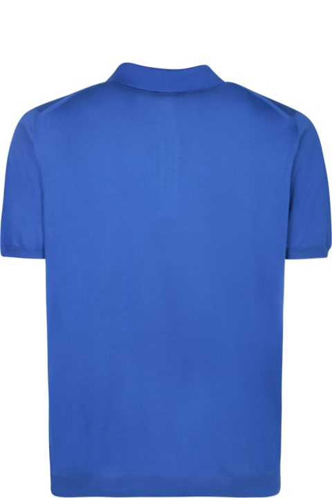 Kiton for Men Kiton Kiton Iconic Electric Blue Cotton Polo Shirt