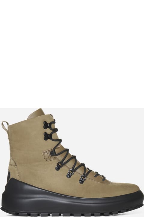 military' Black Lace up Boots With Platform Man Stone Island