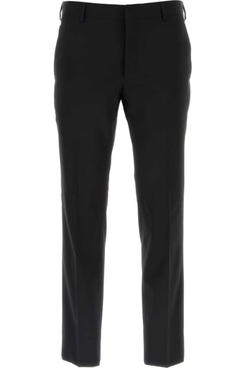 Pants for Men Prada Black Stretch Wool Pant