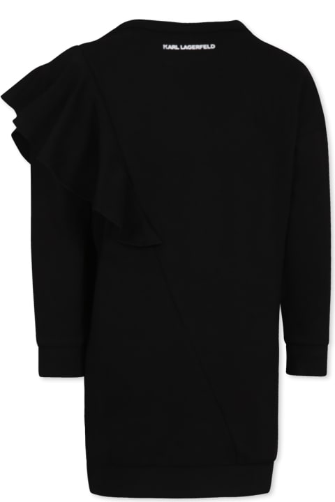 Homeware Karl Lagerfeld Kids Black Dress For Girl With Choupette