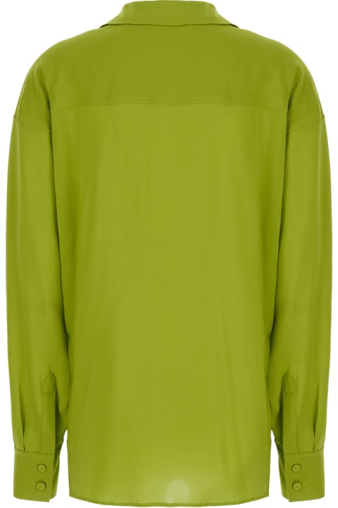 Philosophy di Lorenzo Serafini Topwear for Women Philosophy di Lorenzo Serafini Green Shirt With Open Collar And V Neck In Stretch Viscose Woman