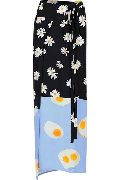 Homeware Moschino 
patchwork
 Black Silk Skirt