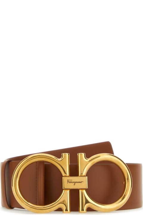 Belts for Women Ferragamo Brown Leather Gancini Belt