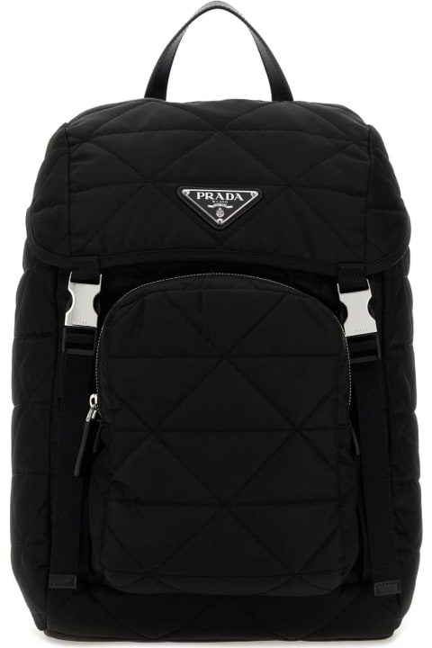 Investment Bags for Men Prada Black Fabric Backpack