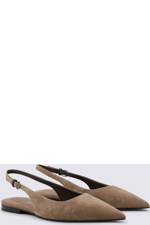 Brunello Cucinelli Beige Leather Flats
