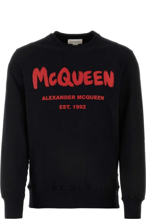 メンズ Alexander McQueenのフリース＆ラウンジウェア Alexander McQueen Black Cotton Sweatshirt