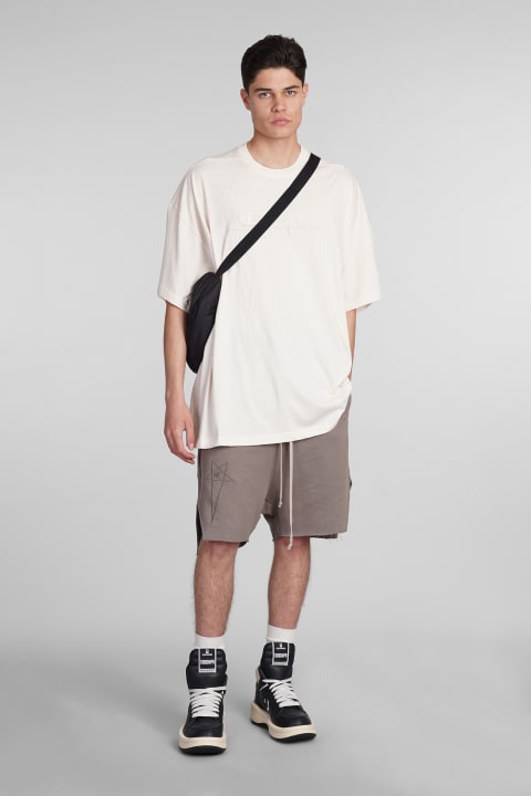 Rick Owens x Champion Topwear for Men Rick Owens x Champion Tommy T T-shirt In Beige Cotton