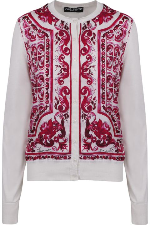 Dolce & Gabbana Coats & Jackets for Women Dolce & Gabbana Dolce & Gabbana Majolica Print Silk Cardigan