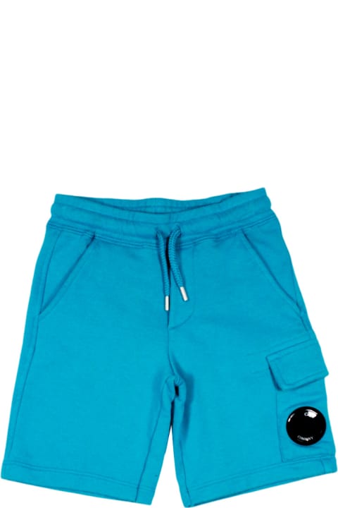 C.P. Company for Kids C.P. Company Bermuda Shorts In Cotton Fleece With Drawstring At The Waist And Pocket With Lens On The Leg