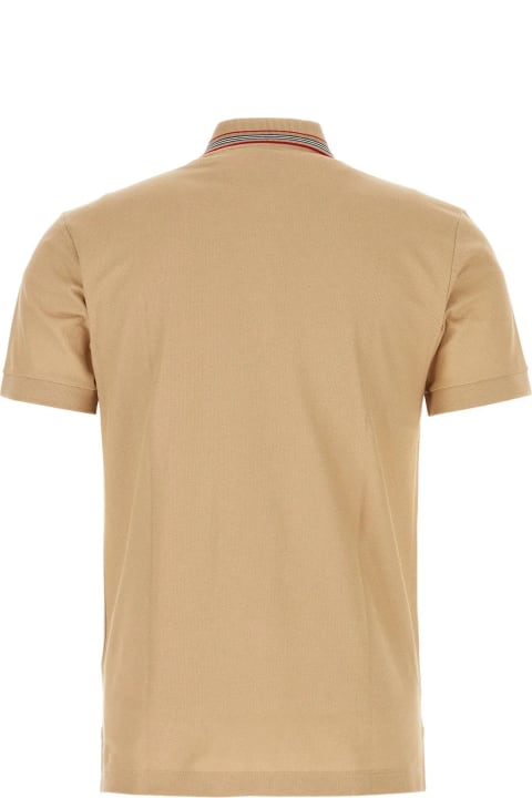 Shirts for Men Burberry Camel Piquet Polo Shirt