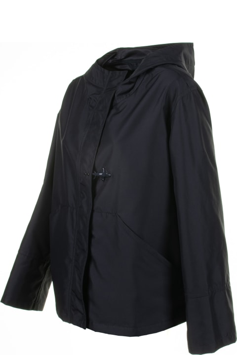 Black Trench Coat With Hood