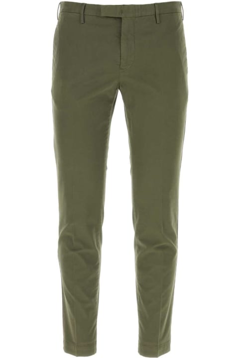 PT01 Clothing for Men PT01 Dark Green Stretch Cotton Pant