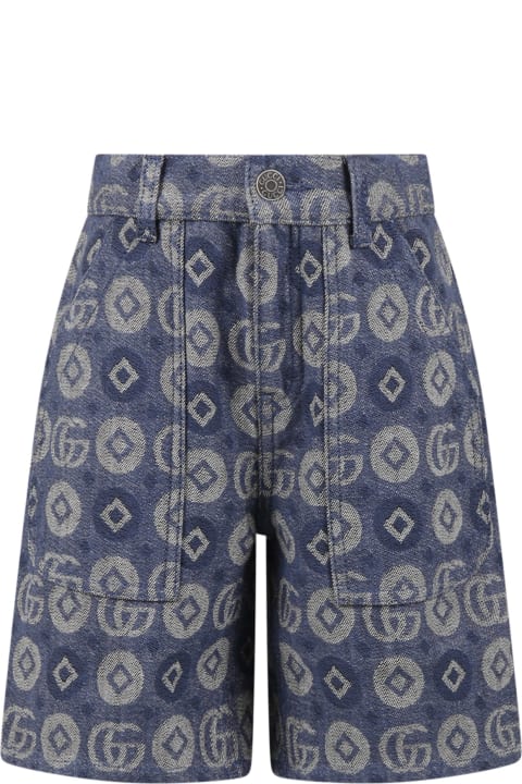 Gucci for Kids Gucci Blue Shorts For Boy With Gg