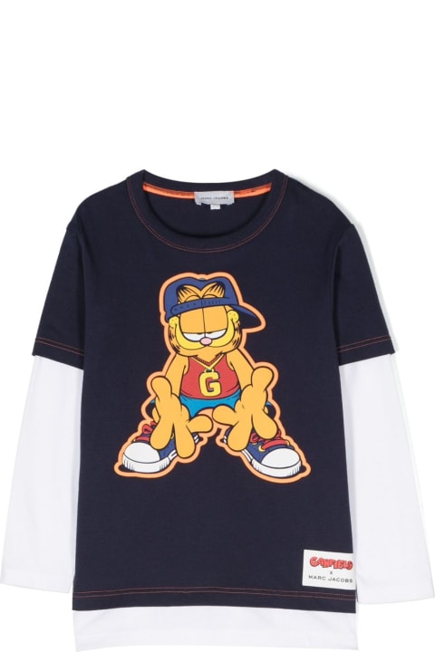 ウィメンズ新着アイテム Little Marc Jacobs Marc Jacobs T-shirt Garfield Blu In Cotone Bambino