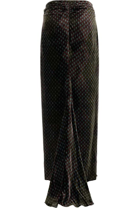 أدوات منزلية Dries Van Noten Printed Velvet Salix Skirt