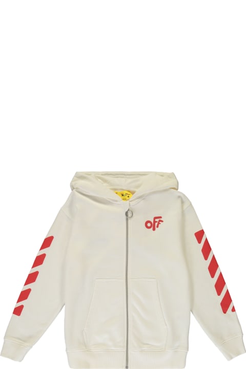 Off-White for Kids Off-White Cotton Full Zip Hoodie