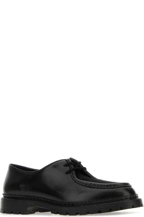 Saint Laurent Loafers & Boat Shoes for Men Saint Laurent Black Leather And Calf Hair Lace-up Shoes