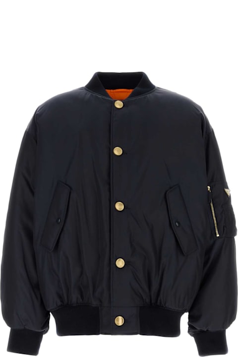 Prada Menのセール Prada Blue Re-nylon Oversize Padded Bomber Jacket