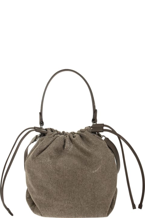 Bucket Bag In Wool And Viscose Blend