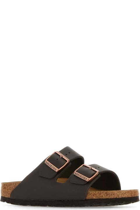 Other Shoes for Men Birkenstock Dark Brown Leather Arizona Bs Slippers