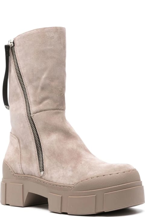 Fashion for Women Vic Matié Taupe Brown Calf Suede Roccia Boots