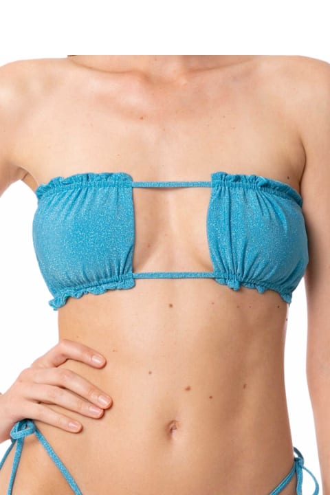 Homeware MC2 Saint Barth Woman Lurex Bandeau Top Swimsuit