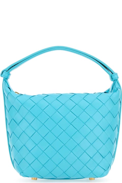 Bags Sale for Women Bottega Veneta Turquoise Leather Micro Candy Wallace Handbag