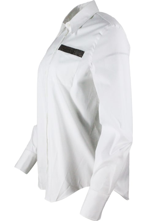 Topwear for Women Brunello Cucinelli Long-sleeved Shirt In Strech Poplin
