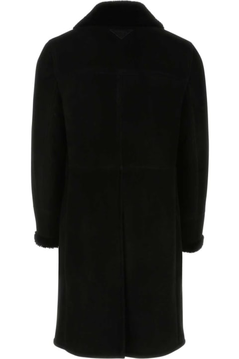 Prada Clothing for Men Prada Black Shearling Coat