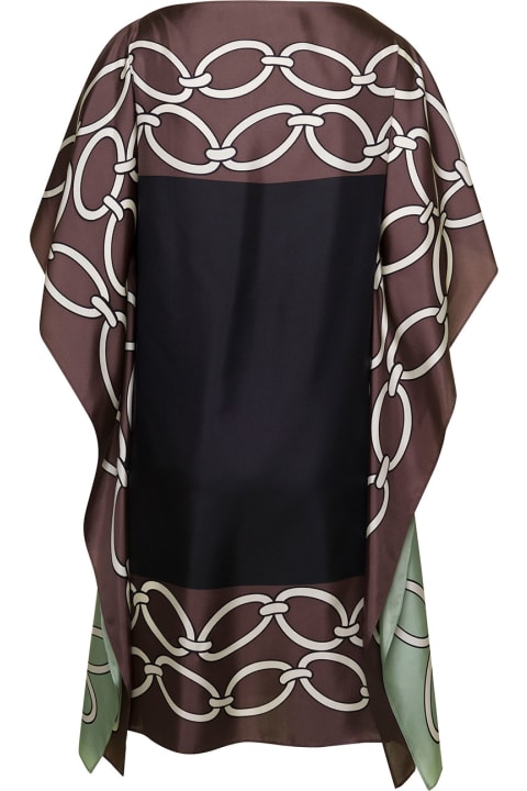 Mini Multicolor Loose Dress With Valentino Chain 1967 Print In Silk Woman