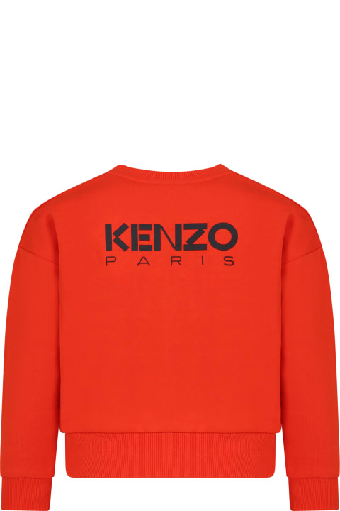 Kenzo Kids Kenzo Kids Red Sweatshirt For Girl With Flower