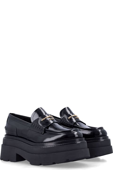 Alexander Wang Black Leather Carter Platform Loafers