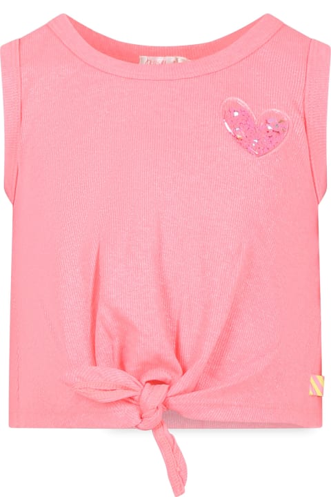 T-Shirts & Polo Shirts for Girls Billieblush Fuchsia Tank Top For Girl With Heart-shaped Bagde
