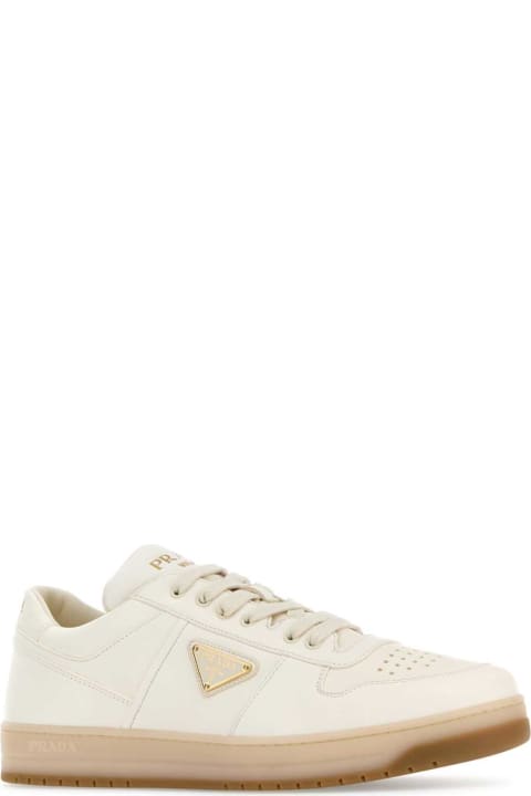 Homeware Prada Ivory Nappa Leather Downtown Sneakers