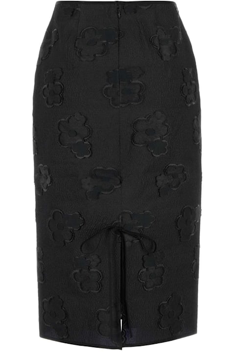 Cecilie Bahnsen for Women Cecilie Bahnsen Black Silk Blend Allegra Skirt