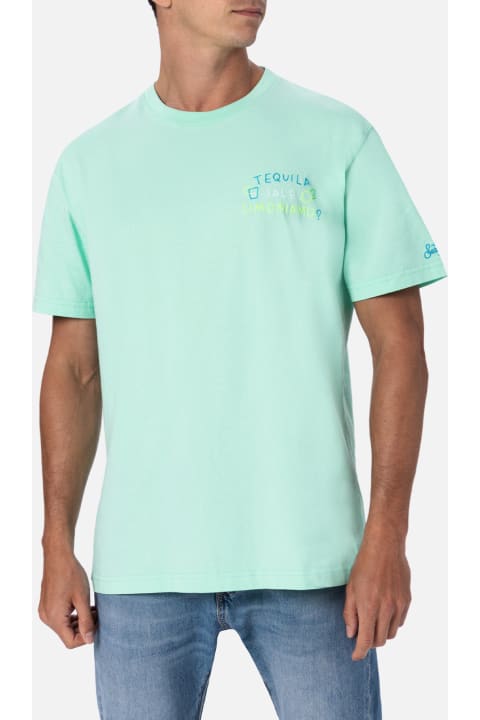 Homeware MC2 Saint Barth Man Classic Fit Cotton Jersey T-shirt Portofino With Tequila, Sale, Limoniamo Embroidery | Insulti Luminosi Special Edition