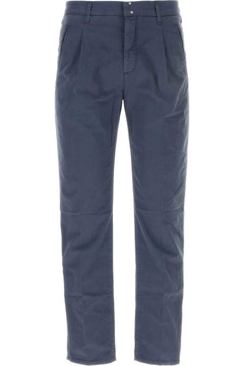 Incotex Clothing for Men Incotex Air Force Blue Cotton Pant
