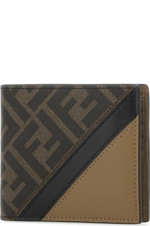 Fashion for Men Fendi Multicolor Fabric And Leather Wallet