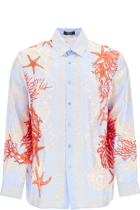 Versace قمصان لـ القسم الرجالي Versace Barocco Sea Silk Shirt